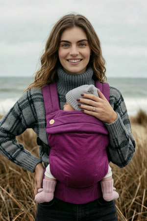 Bizzi Growin Velvet Baby Carrier Berry Kiss 1