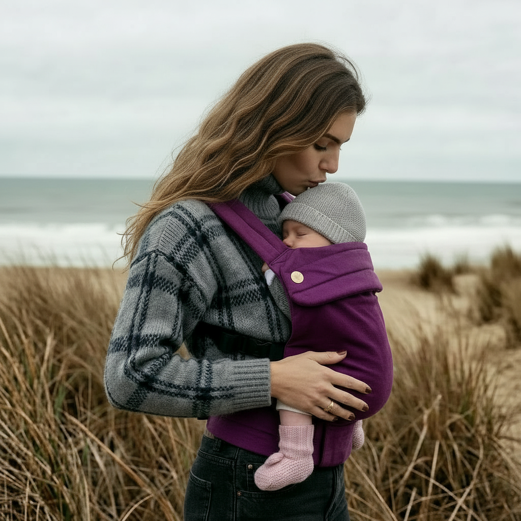Bizzi Growin Velvet Baby Carrier Berry Kiss 2