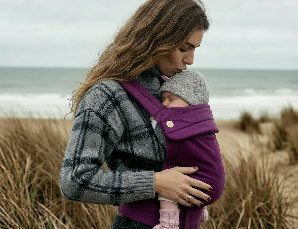 Bizzi Growin Velvet Baby Carrier Berry Kiss 2