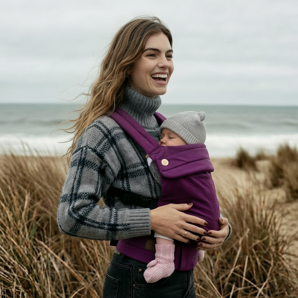 Bizzi Growin Velvet Baby Carrier Berry Kiss 3