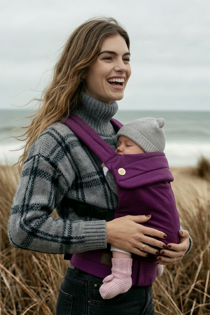 Bizzi Growin Velvet Baby Carrier Berry Kiss 3