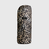 Thoren Eco Playmat in Leopard rolled up inside its drawstring bag, front view with small black label