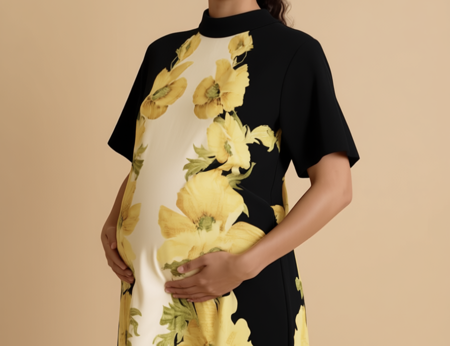 Printed Column Maxi Dress maternity