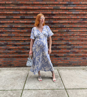 Ellis Dress in Blue Lily Print - Main Image