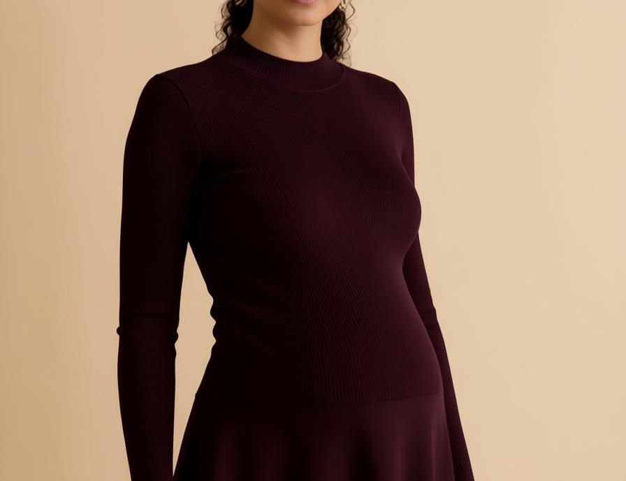 Rib Knit Detail Peplum Jumper maternity