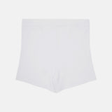 White high-waisted briefs shown from the back on a light gray background.
