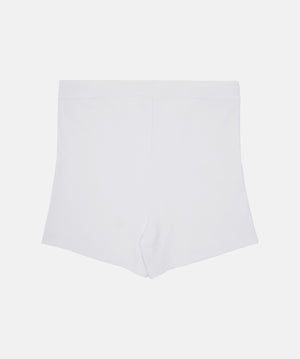 White high-waisted briefs shown from the back on a light gray background.