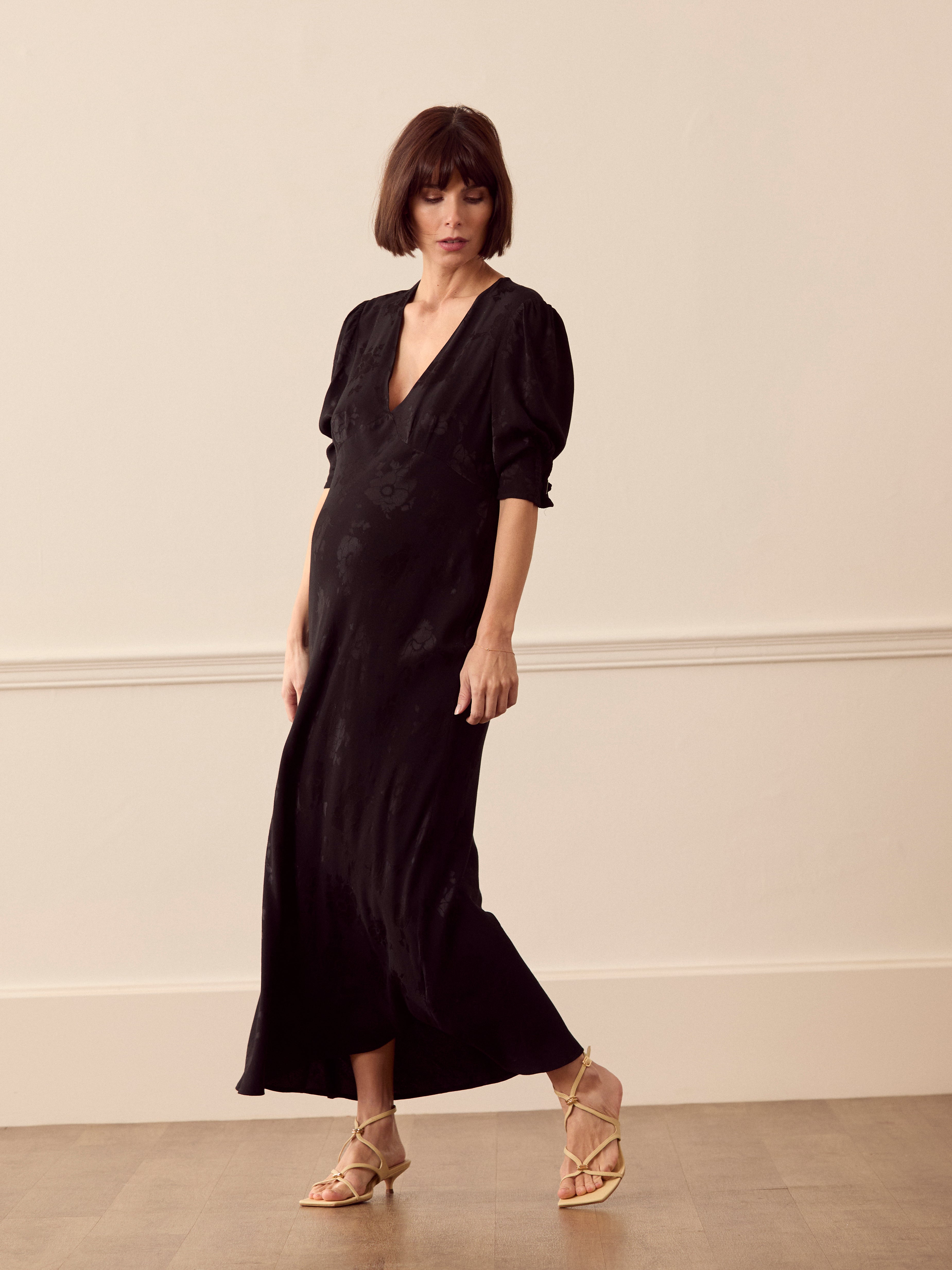 Zadie Jacquard Midi Dress - Black – For The Creators