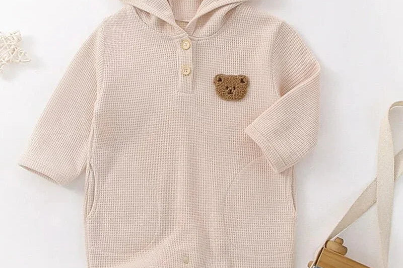 Pointy Bear Knitted Hooded Playsuit baby all-in-one by Cozy Crew Club – image 5