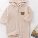 Pointy Bear Knitted Hooded Playsuit baby all-in-one by Cozy Crew Club – image 4