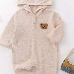 Pointy Bear Knitted Hooded Playsuit baby all-in-one by Cozy Crew Club – image 4