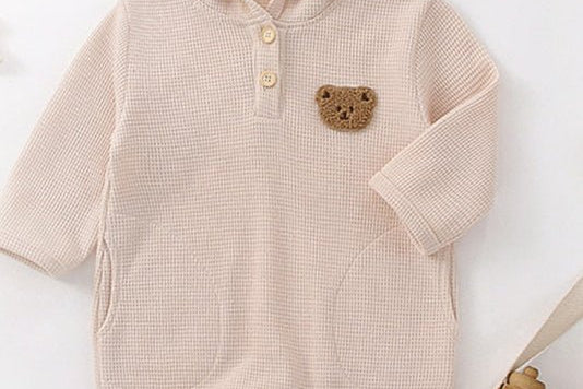 Pointy Bear Knitted Hooded Playsuit baby all-in-one by Cozy Crew Club – image 4