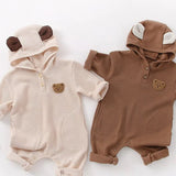 Pointy Bear Knitted Hooded Playsuit baby all-in-one by Cozy Crew Club – image 3