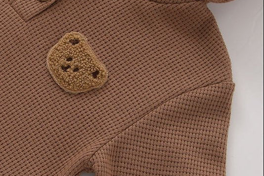 Pointy Bear Knitted Hooded Playsuit baby all-in-one by Cozy Crew Club – image 2