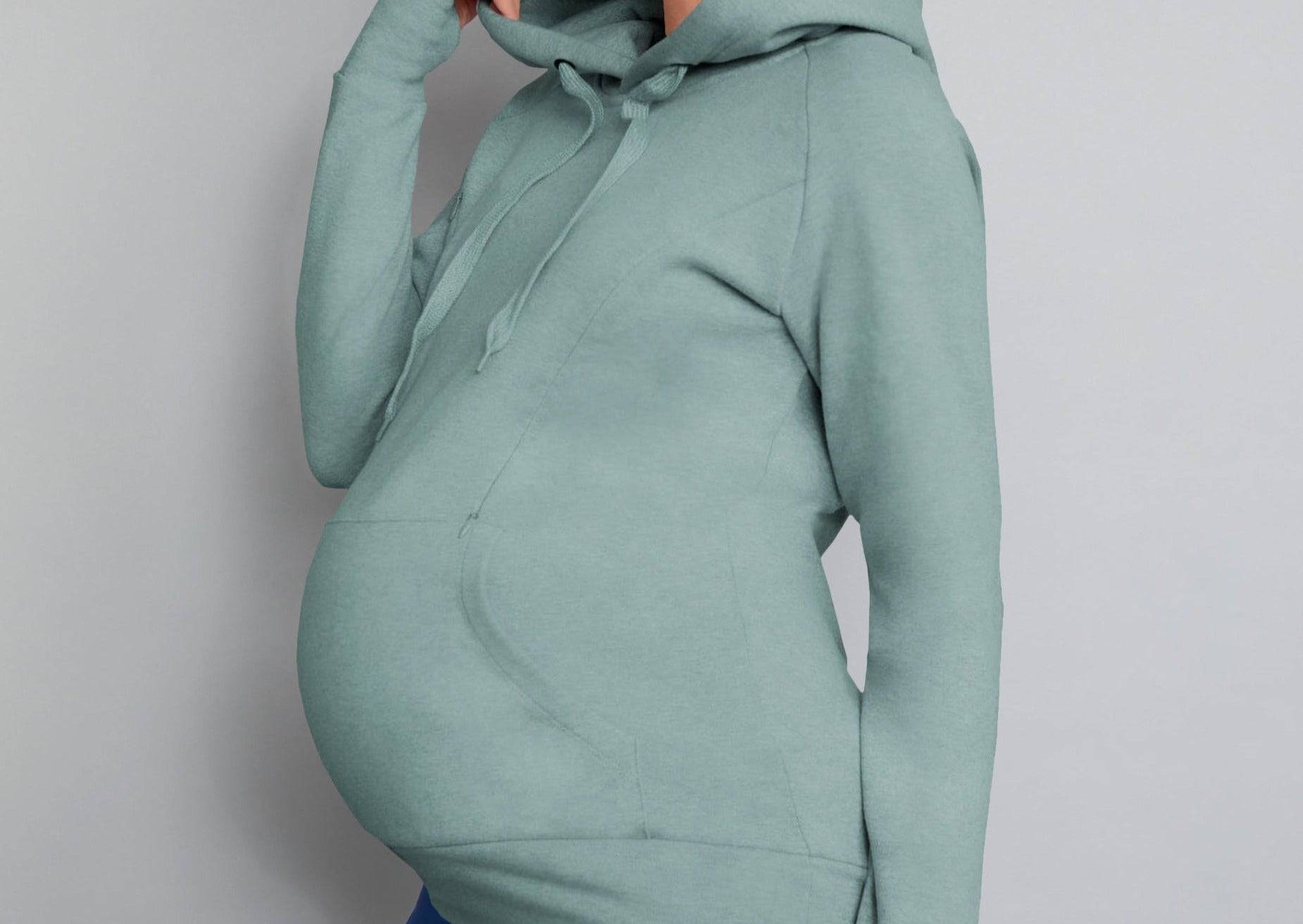 Natal Active Breastfeeding Maternity Hoodie Sage 1