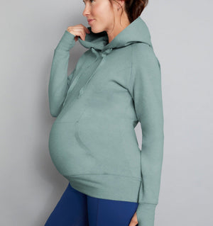 Natal Active Breastfeeding Maternity Hoodie Sage 1