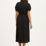 Model wearing Summery Copenhagen Karen Midi Dress in Black – back view