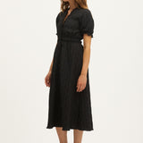 Model wearing Summery Copenhagen Karen Midi Dress in Black – side view
