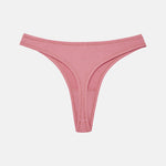 Tencel Ribbed Thong in Dusty Pink