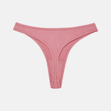 Tencel Ribbed Thong in Dusty Pink