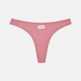 Tencel Ribbed Thong in Dusty Pink