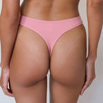 Tencel Ribbed Thong in Dusty Pink