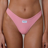 Tencel Ribbed Thong in Dusty Pink