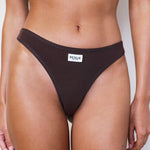 Tencel Ribbed Thong in Espresso