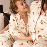 Mini Cozy Croissant Club Pyjamas with golden croissant print, by Cozy Crew Club – image 6