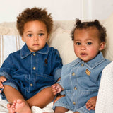 Bear Denim Romper baby all-in-one by Cozy Crew Club – image 2