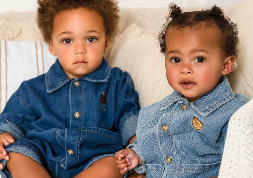 Bear Denim Romper baby all-in-one by Cozy Crew Club – image 2