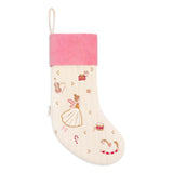 Christmas stocking with fairy design on a white background