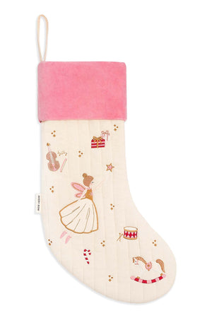 Christmas stocking with fairy design on a white background