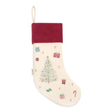 Christmas stocking with festive designs on a white background