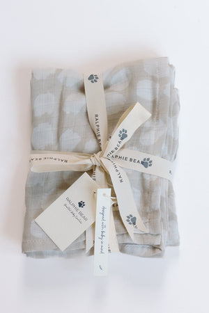 Ralphie Bear Scallop Large Swaddle Muslin 1