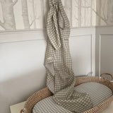 Ralphie Bear Gingham Sage Large Swaddle Muslin 10