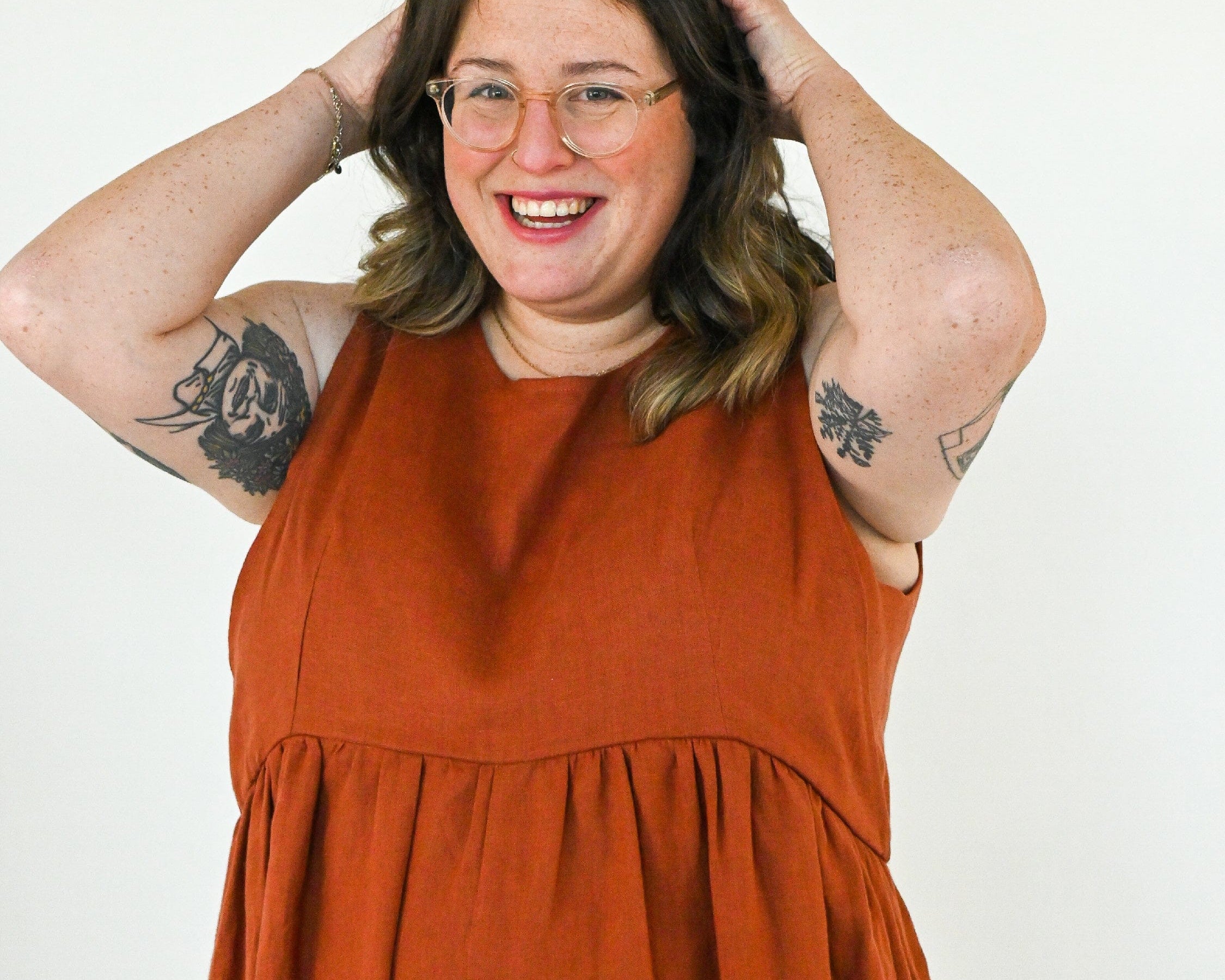 JOURNY Linen Jumpsuit Ada Burnt Orange 3