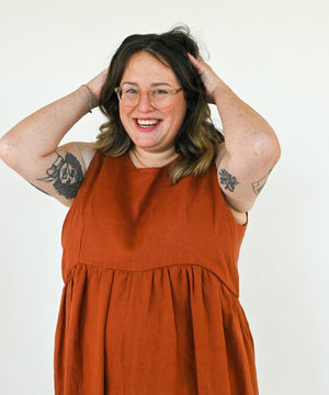 JOURNY Linen Jumpsuit Ada Burnt Orange 3