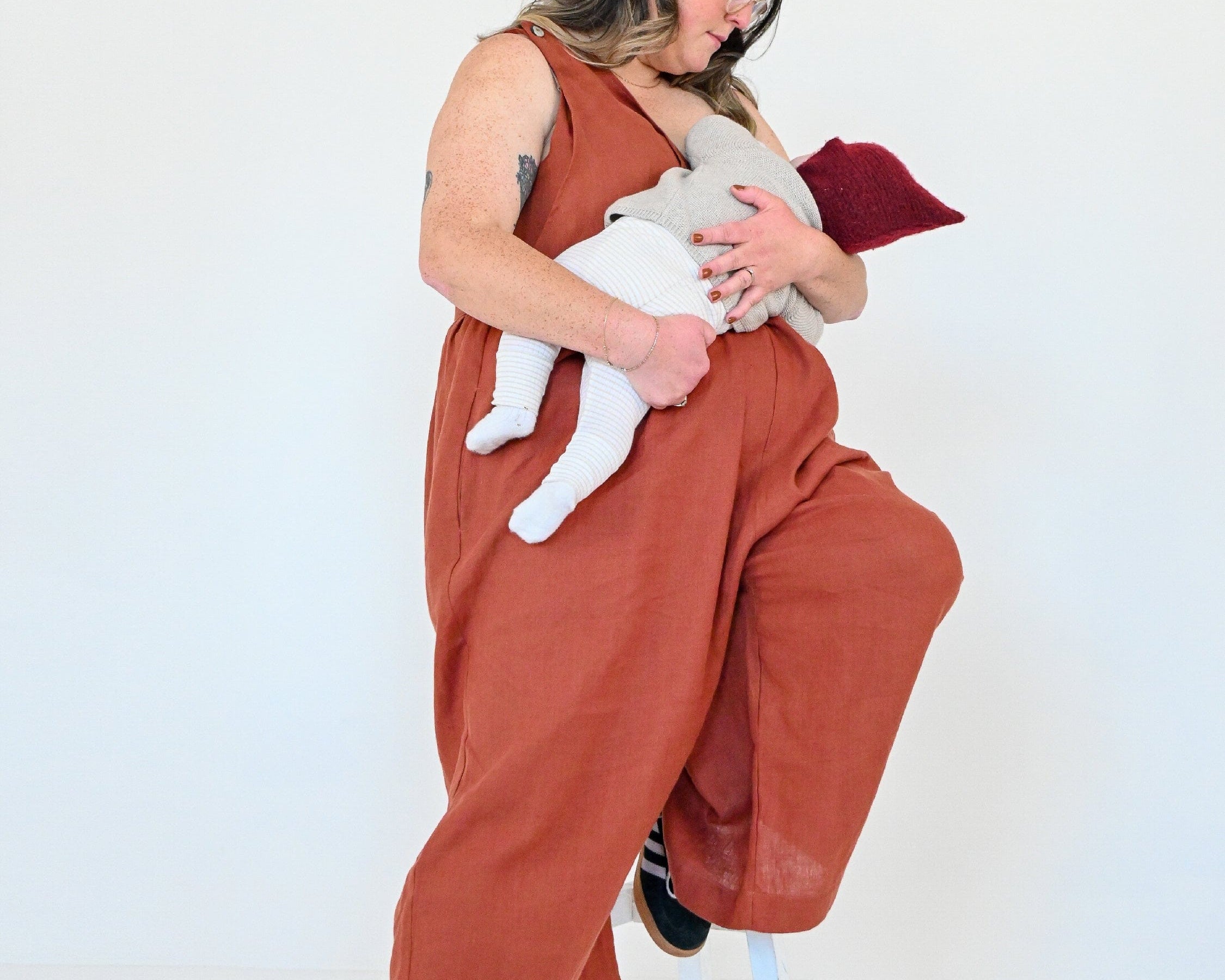 JOURNY Linen Jumpsuit Ada Burnt Orange 4