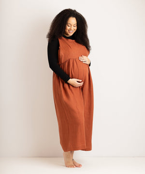 JOURNY Linen Jumpsuit Ada Burnt Orange 5