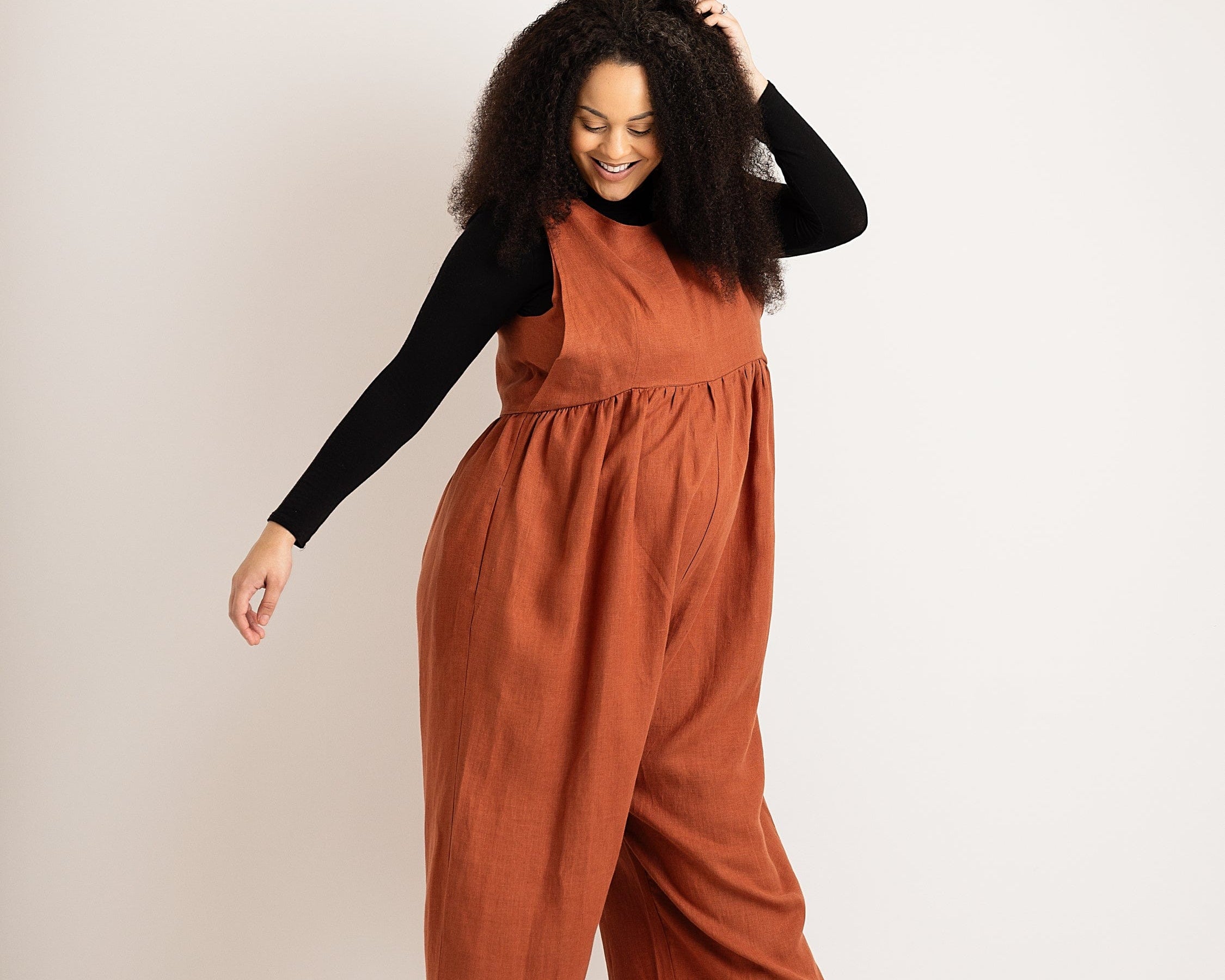 JOURNY Linen Jumpsuit Ada Burnt Orange 6