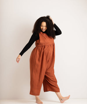 JOURNY Linen Jumpsuit Ada Burnt Orange 6
