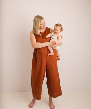 JOURNY Linen Jumpsuit Ada Burnt Orange 9