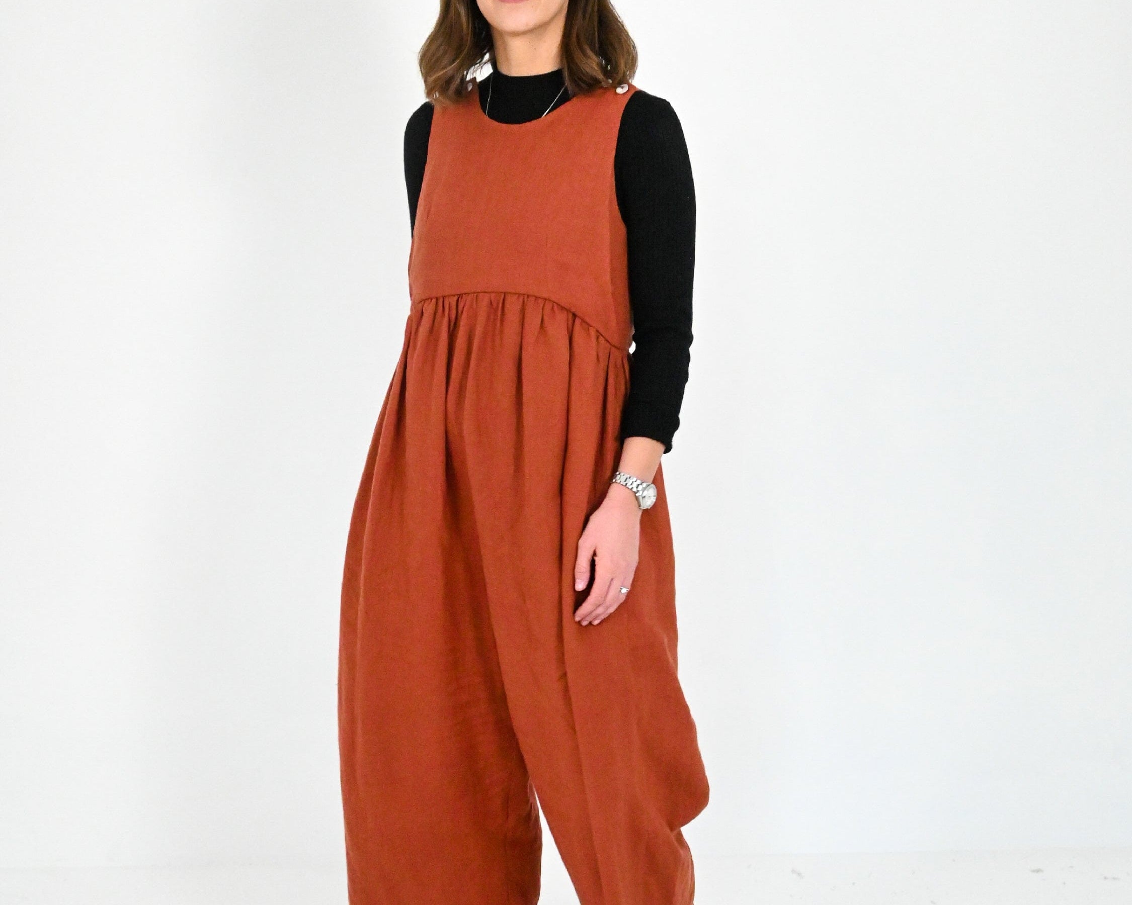 JOURNY Linen Jumpsuit Ada Burnt Orange 11