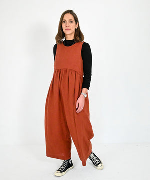 JOURNY Linen Jumpsuit Ada Burnt Orange 11