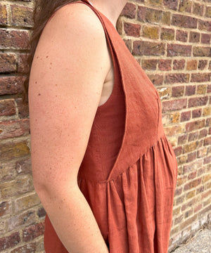 JOURNY Linen Jumpsuit Ada Burnt Orange 13