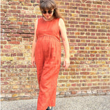 JOURNY Linen Jumpsuit Ada Burnt Orange 14