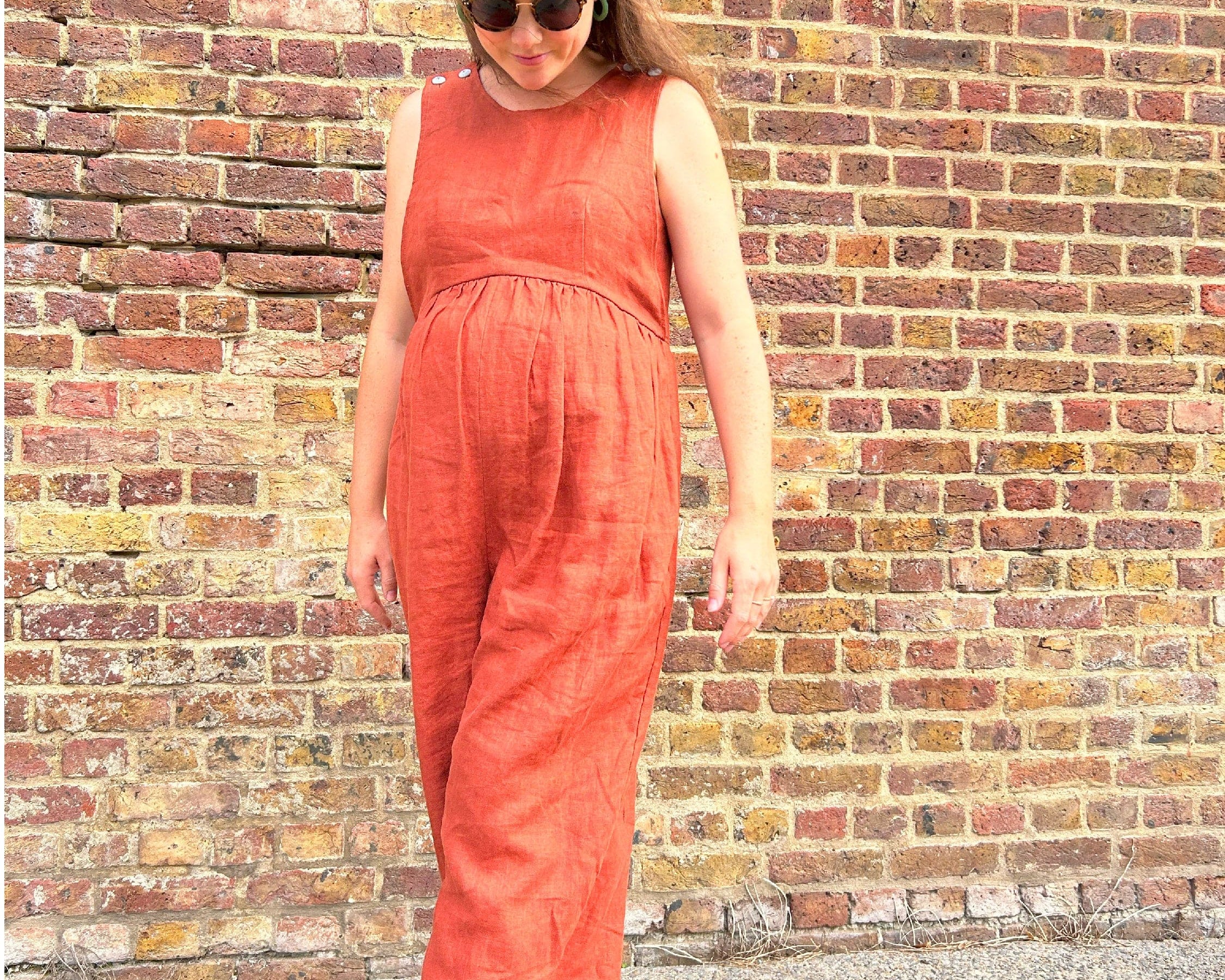 JOURNY Linen Jumpsuit Ada Burnt Orange 14