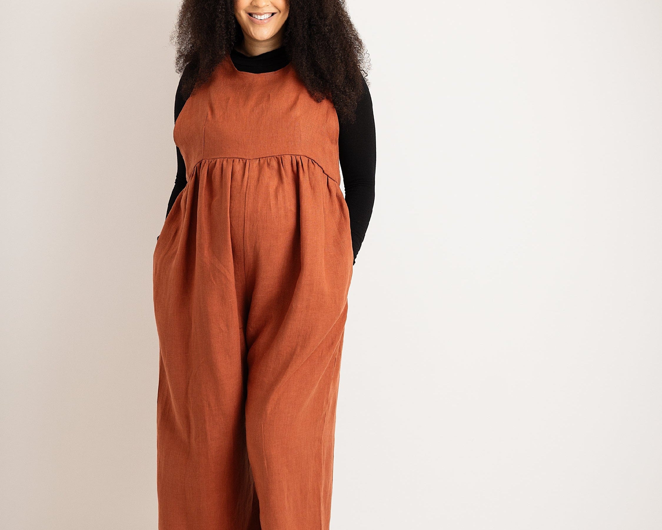 JOURNY Linen Jumpsuit Ada Burnt Orange 15
