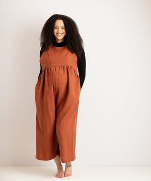JOURNY Linen Jumpsuit Ada Burnt Orange 15